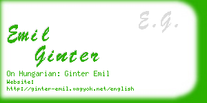 emil ginter business card